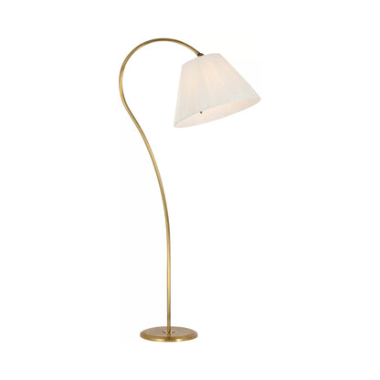 Dume Floor Lamp in Hand-Rubbed Antique Brass (Silk Pleat).