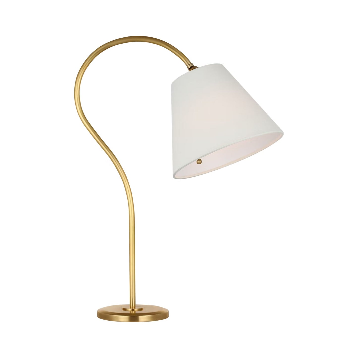 Dume Table Lamp in Hand-Rubbed Antique Brass/Linen.