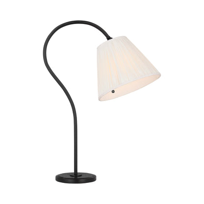 Dume Table Lamp in Aged Iron/Silk Pleated.