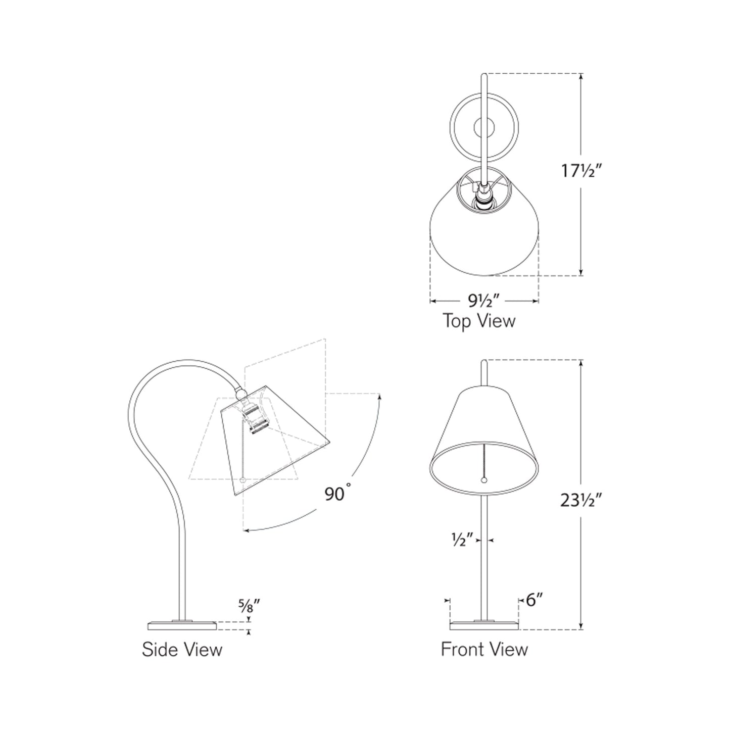 Dume Table Lamp - line drawing.