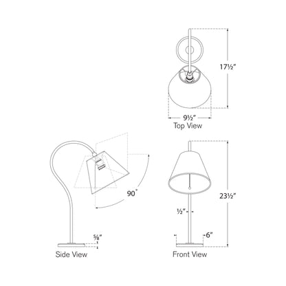 Dume Table Lamp - line drawing.