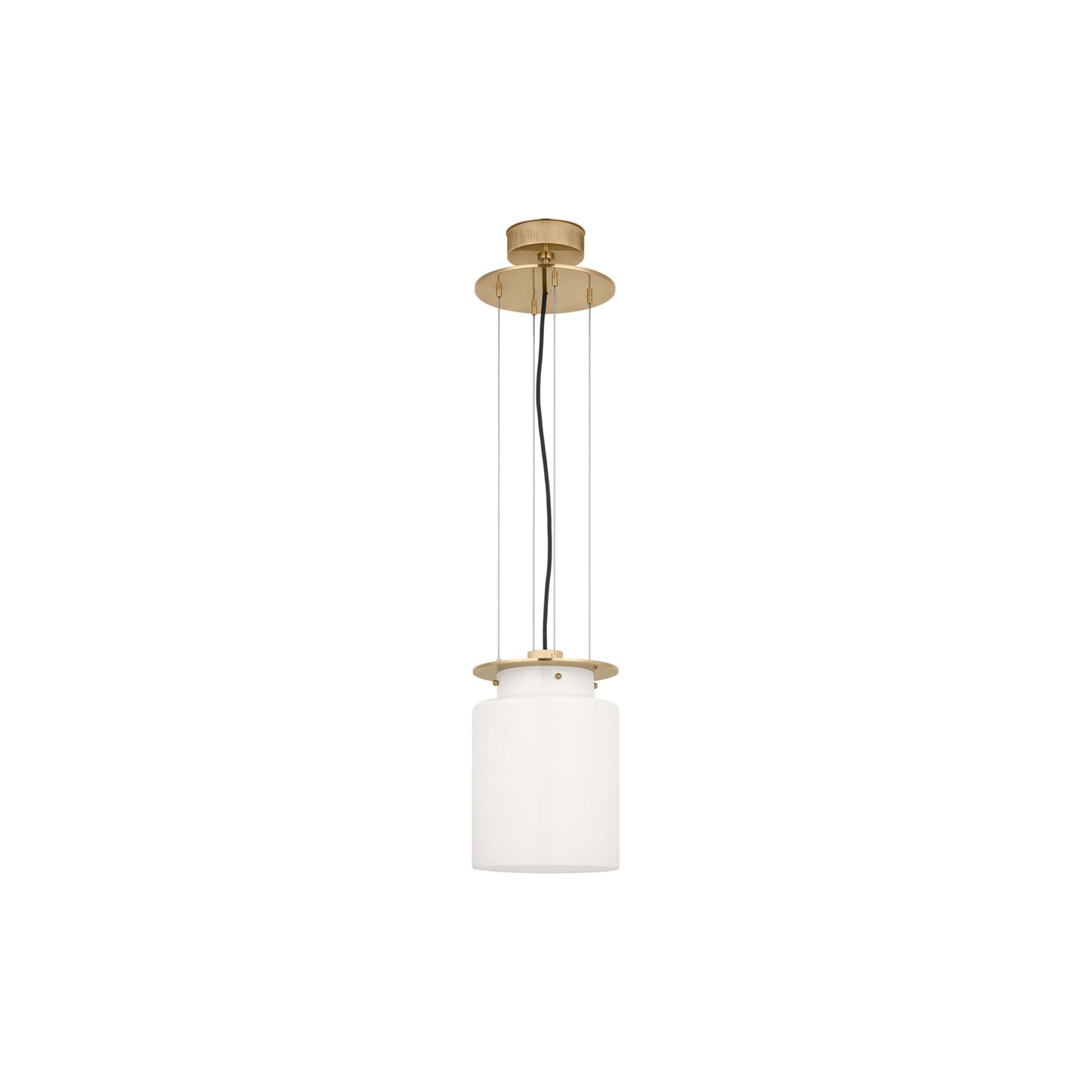 Elias Floating Pendant Light in Antique-Burnished Brass (White Glass/9-Inch).