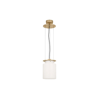 Elias Floating Pendant Light in Antique-Burnished Brass (White Glass/9-Inch).