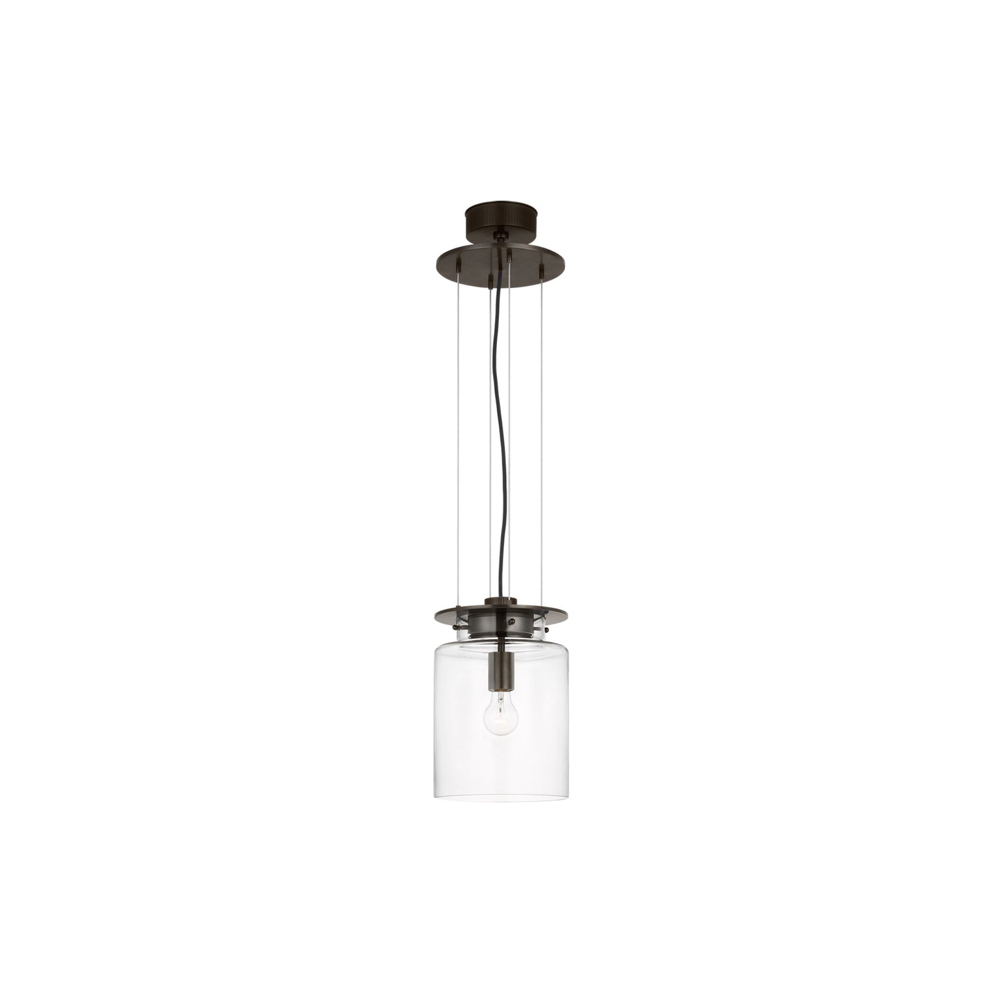 Elias Floating Pendant Light in Bronze (Clear Glass/9-Inch).