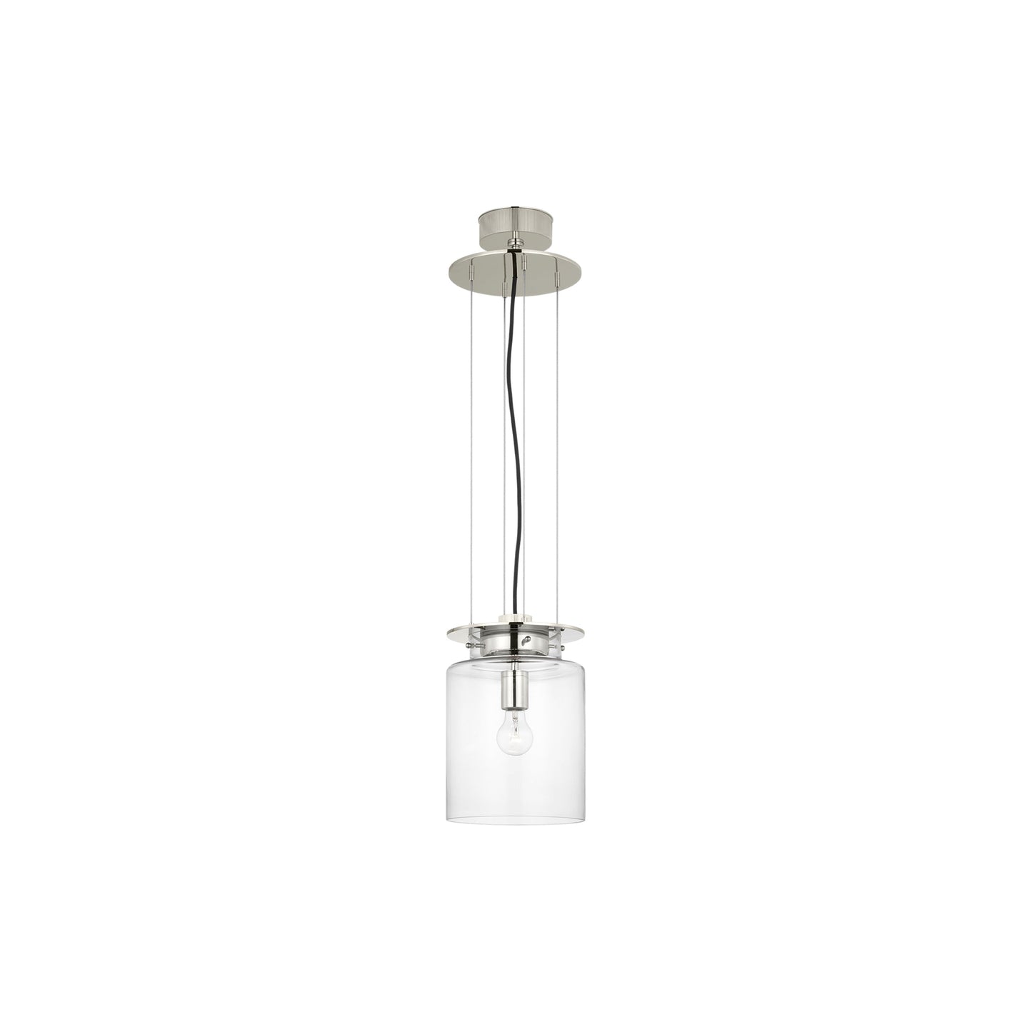 Elias Floating Pendant Light in Polished Nickel (Clear Glass/9-Inch).
