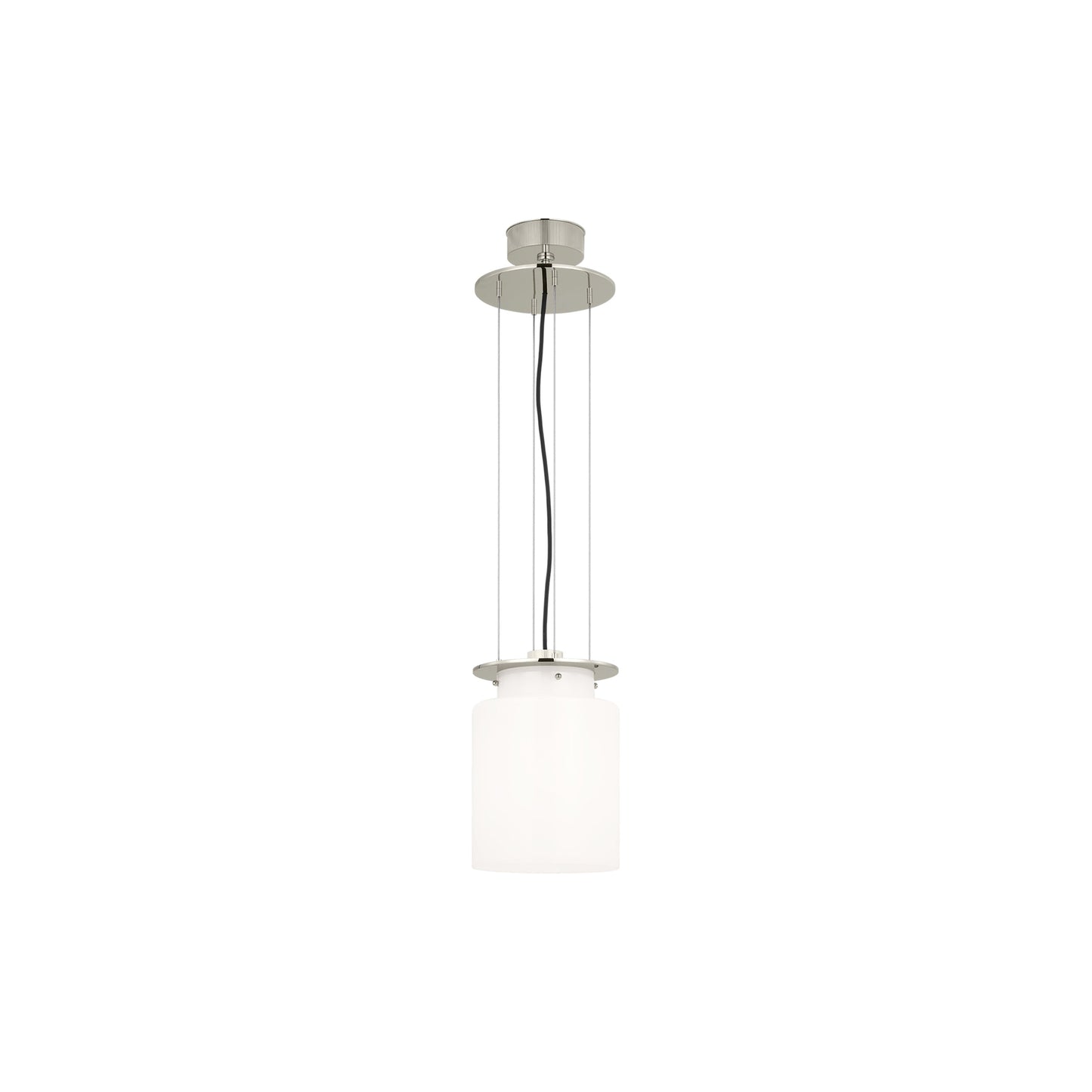 Elias Floating Pendant Light in Polished Nickel (White Glass/9-Inch).