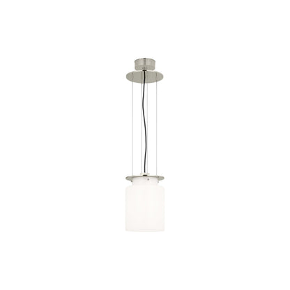 Elias Floating Pendant Light in Polished Nickel (White Glass/9-Inch).