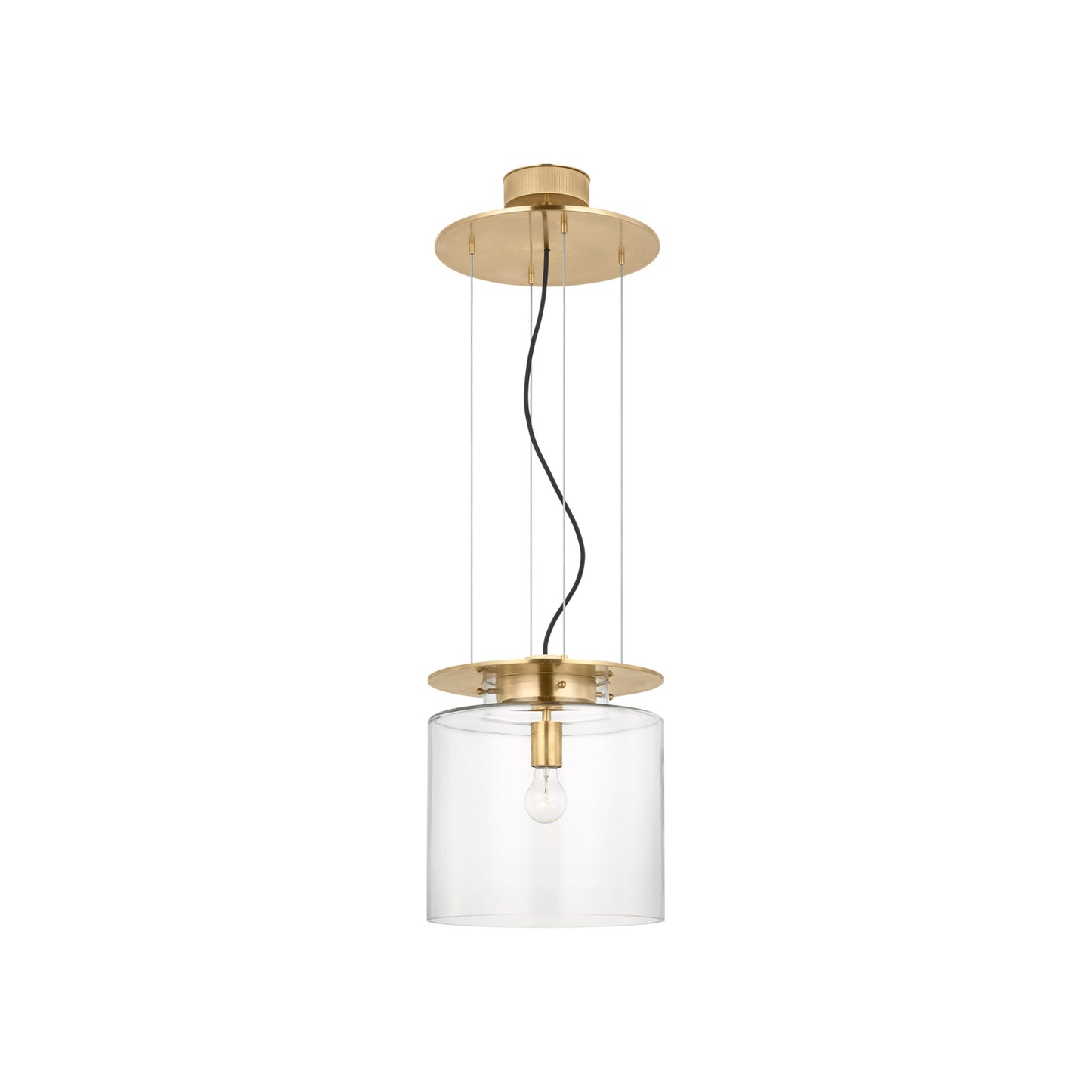 Elias Floating Pendant Light in Antique-Burnished Brass (Clear Glass/13-Inch).