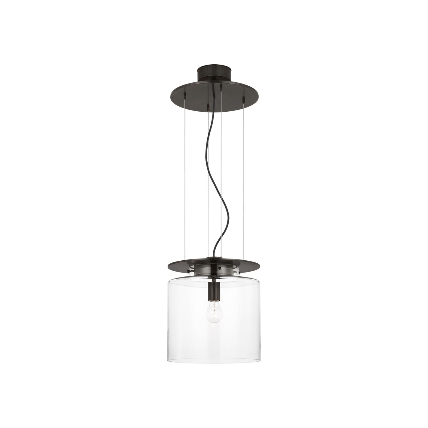 Elias Floating Pendant Light in Bronze (Clear Glass/13-Inch).