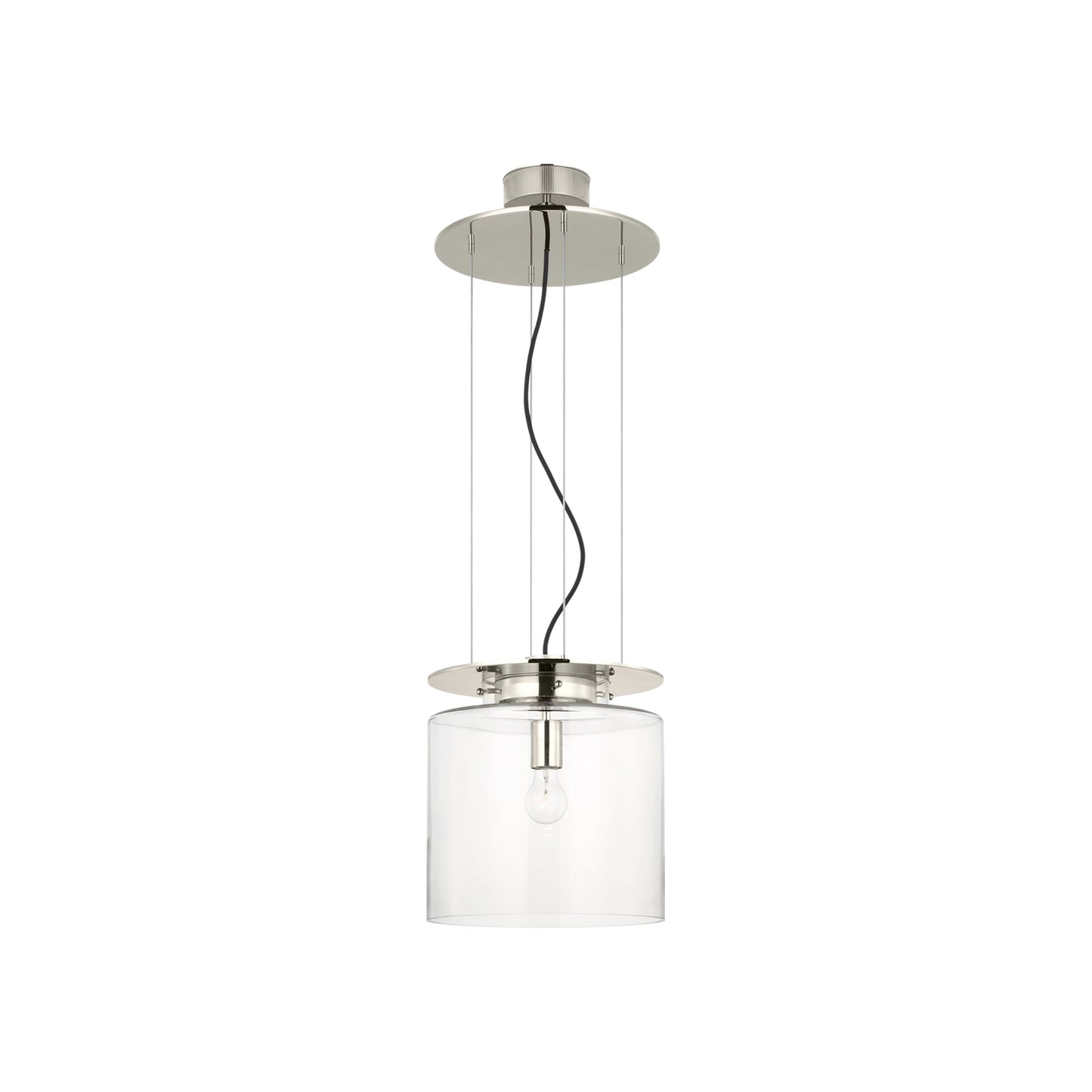 Elias Floating Pendant Light in Polished Nickel (Clear Glass/13-Inch).