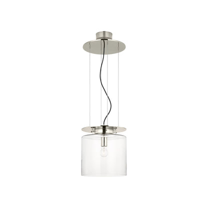 Elias Floating Pendant Light in Polished Nickel (Clear Glass/13-Inch).