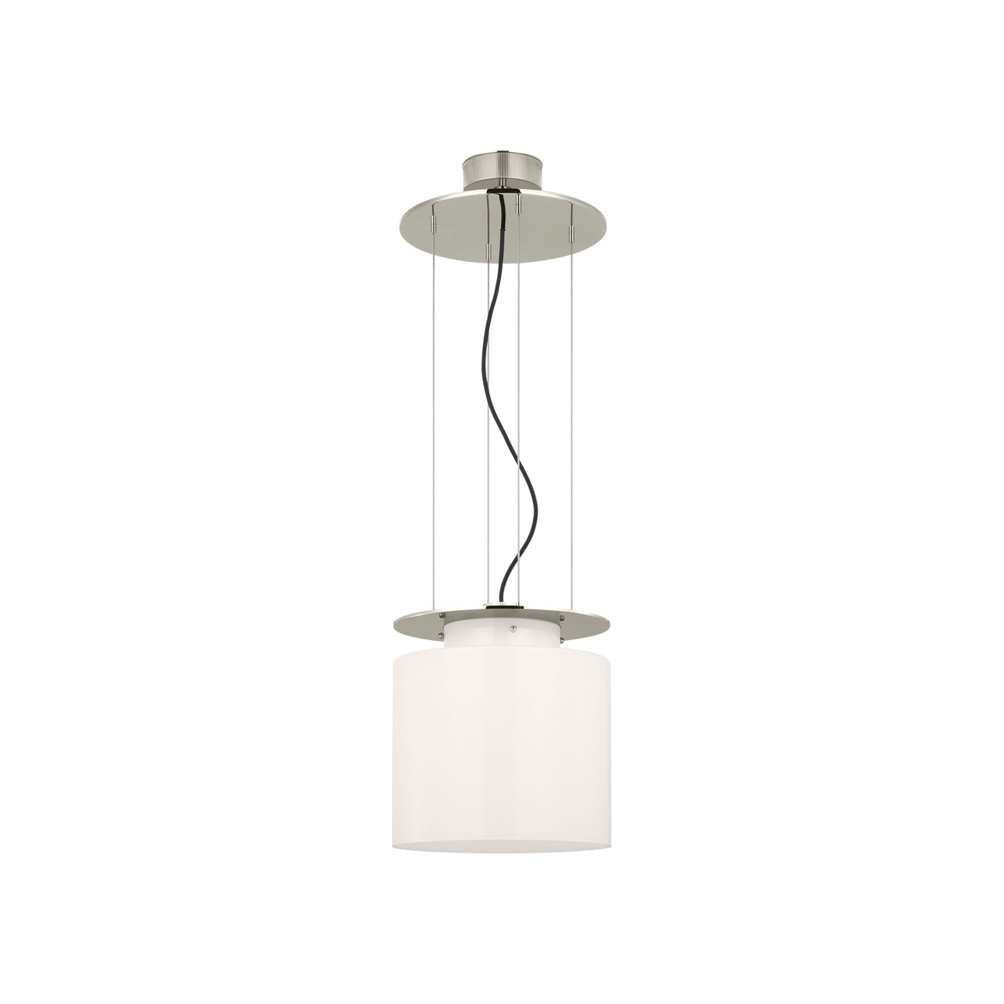Elias Floating Pendant Light in Polished Nickel (White Glass/13-Inch).