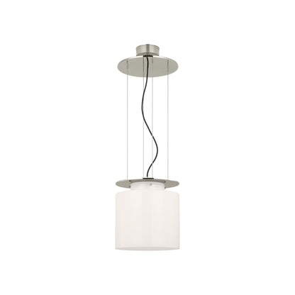 Elias Floating Pendant Light in Polished Nickel (White Glass/13-Inch).