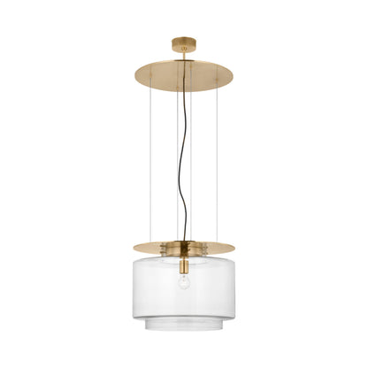 Elias Floating Pendant Light in Antique-Burnished Brass (Clear Glass/20-Inch).