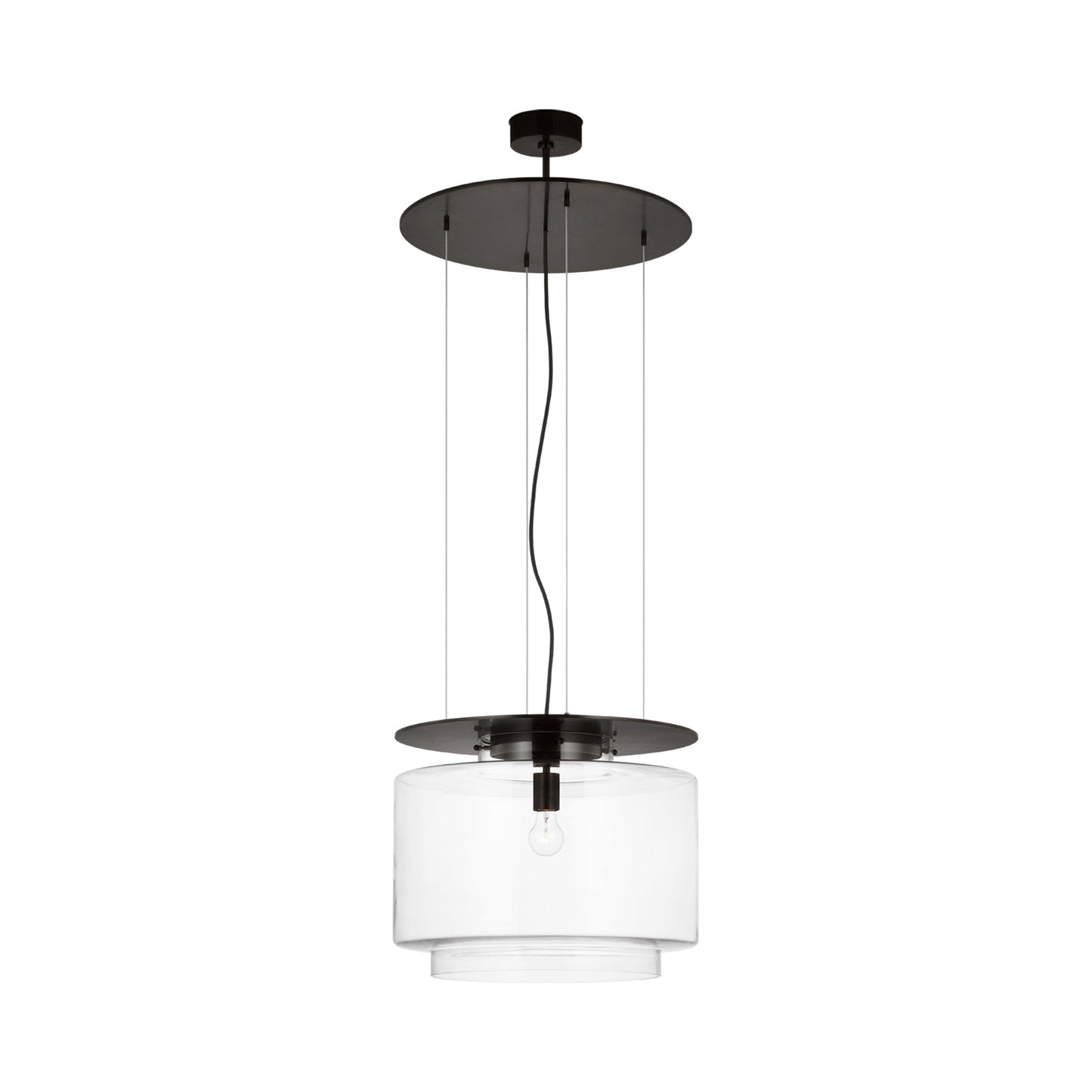 Elias Floating Pendant Light in Bronze (Clear Glass/20-Inch).