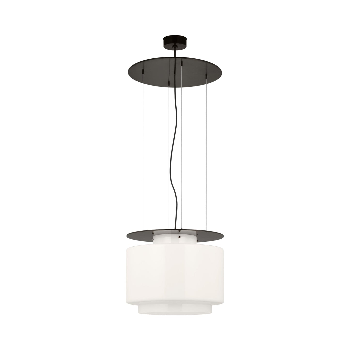 Elias Floating Pendant Light in Bronze (White Glass/20-Inch).