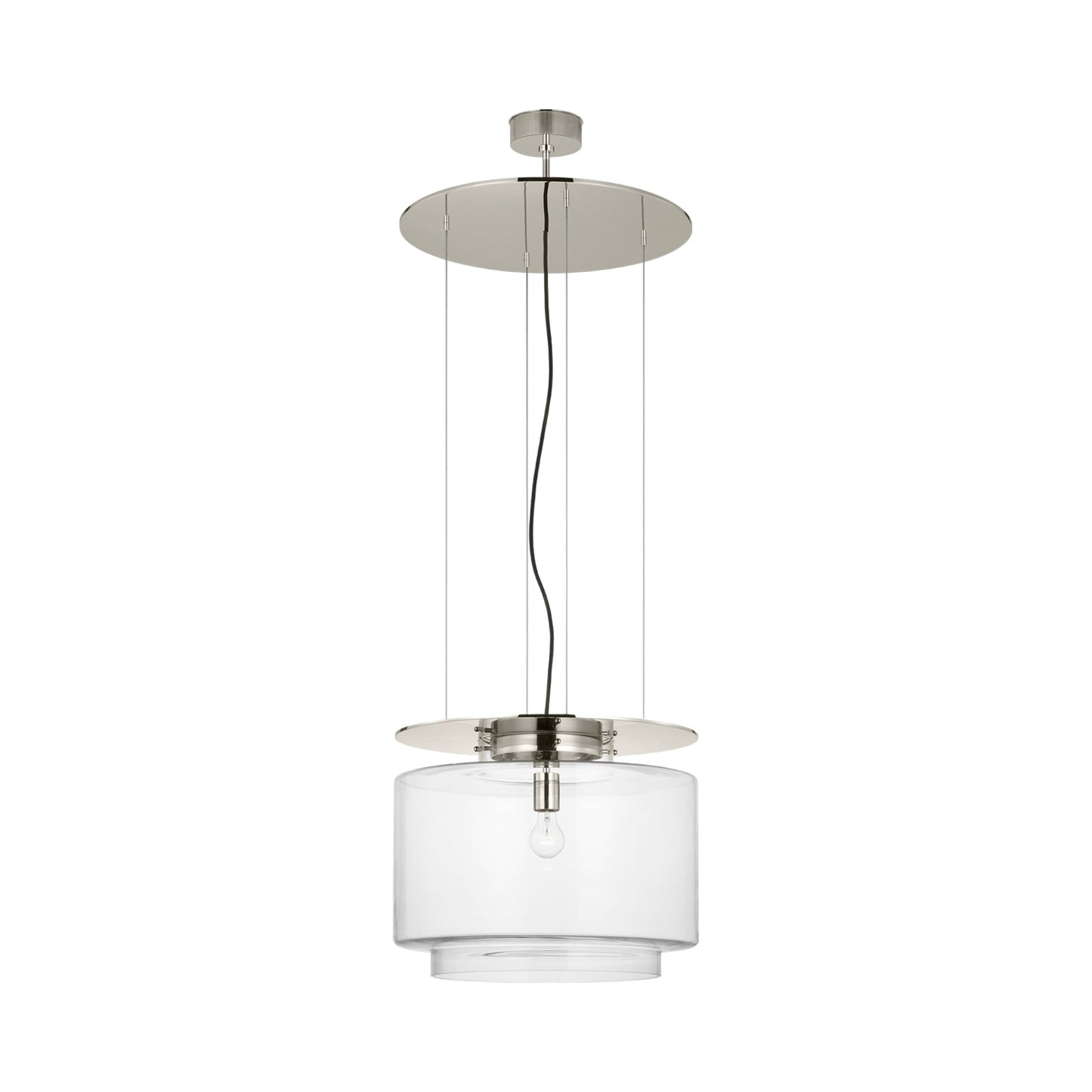 Elias Floating Pendant Light in Polished Nickel (Clear Glass/20-Inch).