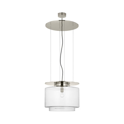Elias Floating Pendant Light in Polished Nickel (Clear Glass/20-Inch).