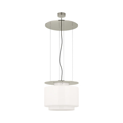Elias Floating Pendant Light in Polished Nickel (White Glass/20-Inch).