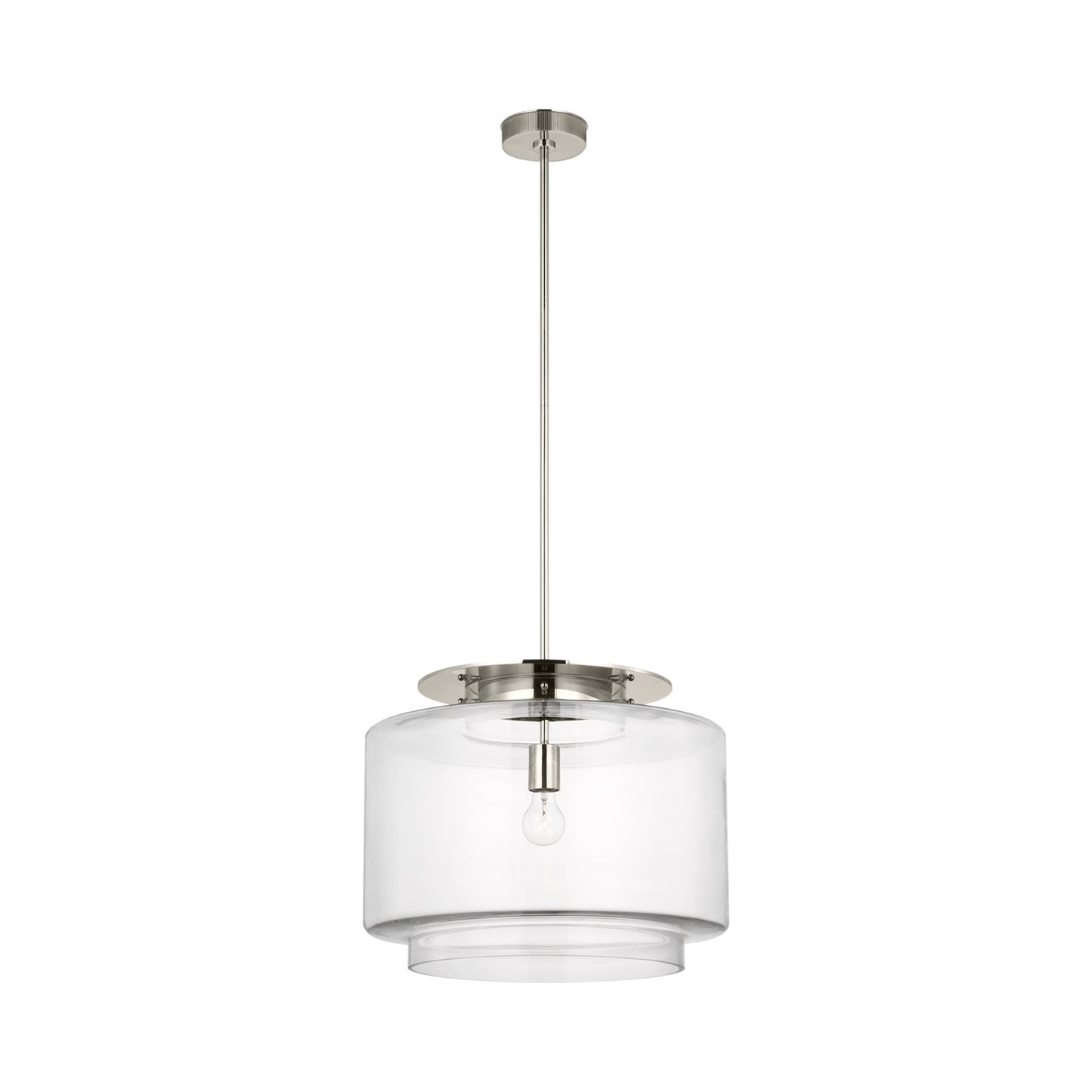 Elias Pendant Light in Polished Nickel (Clear Glass).