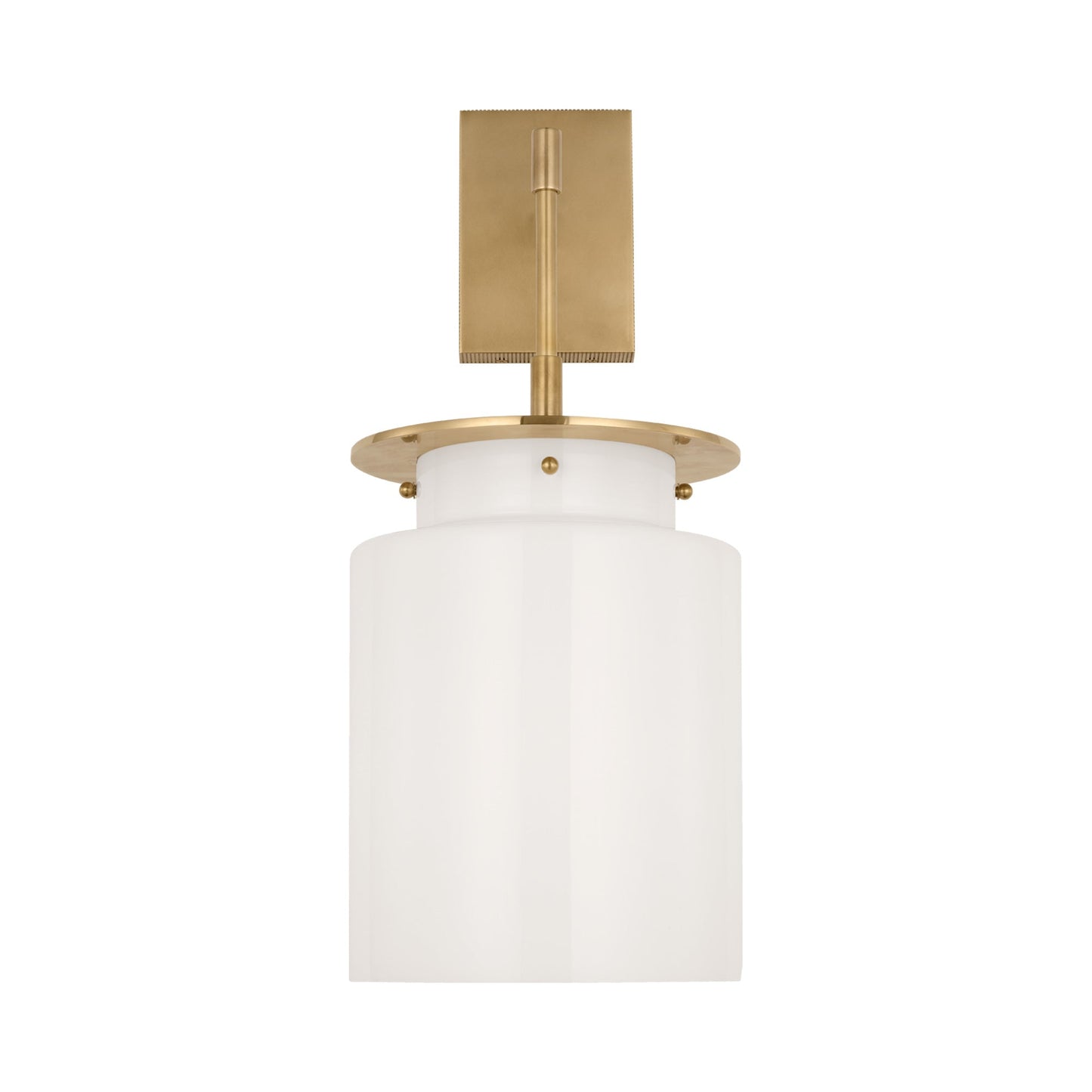 Elias Wall Light in Antique-Burnished Brass (White Glass).