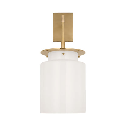 Elias Wall Light in Antique-Burnished Brass (White Glass).