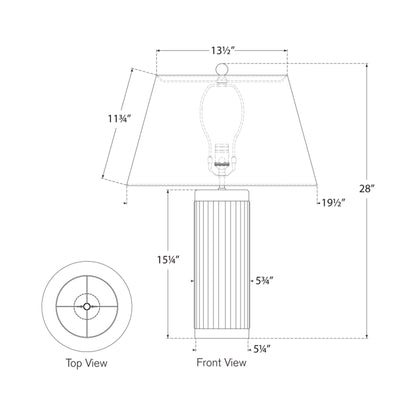 Ellora Table Lamp - line drawing.