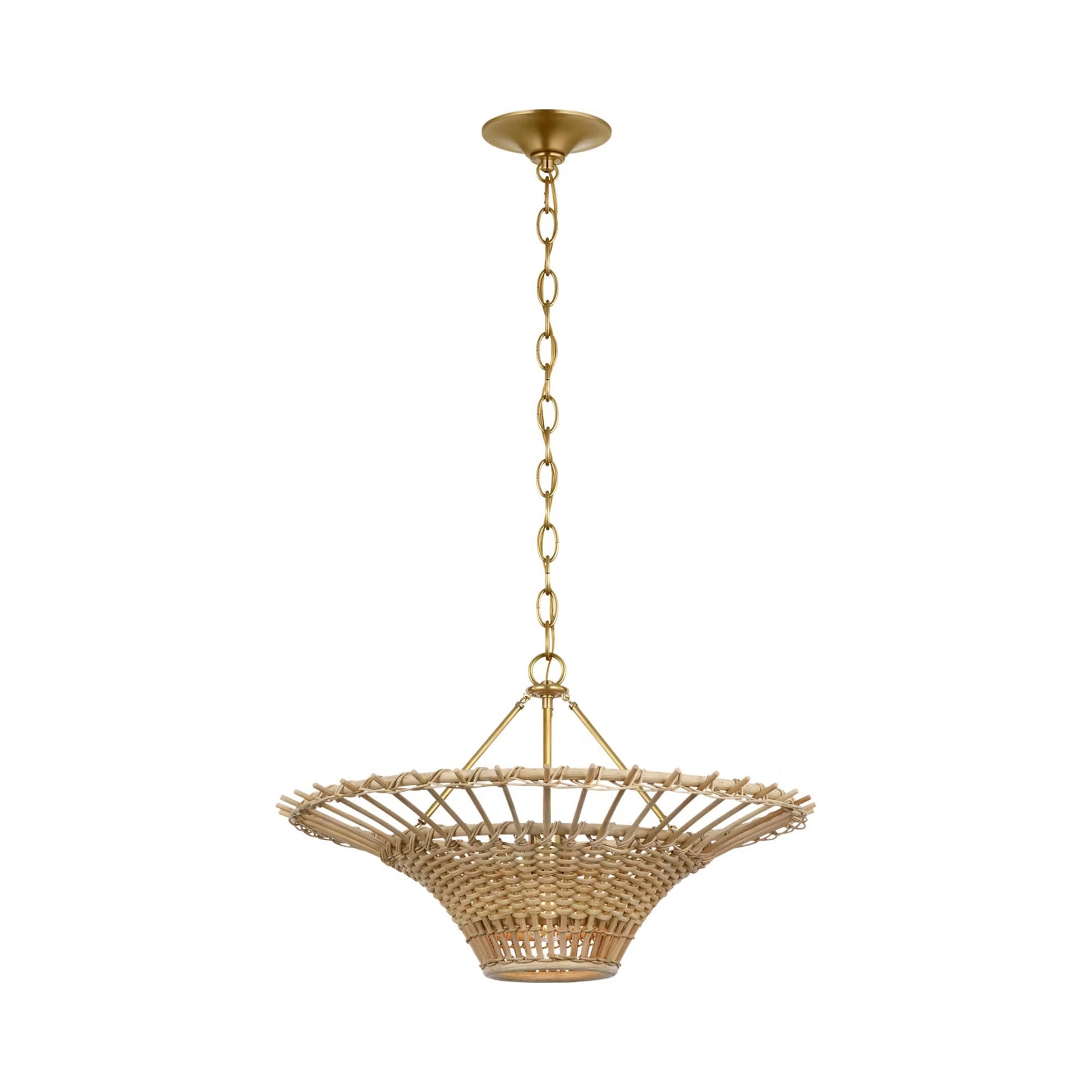 Elona Chandelier in Blonde Wicker (24-Inch).
