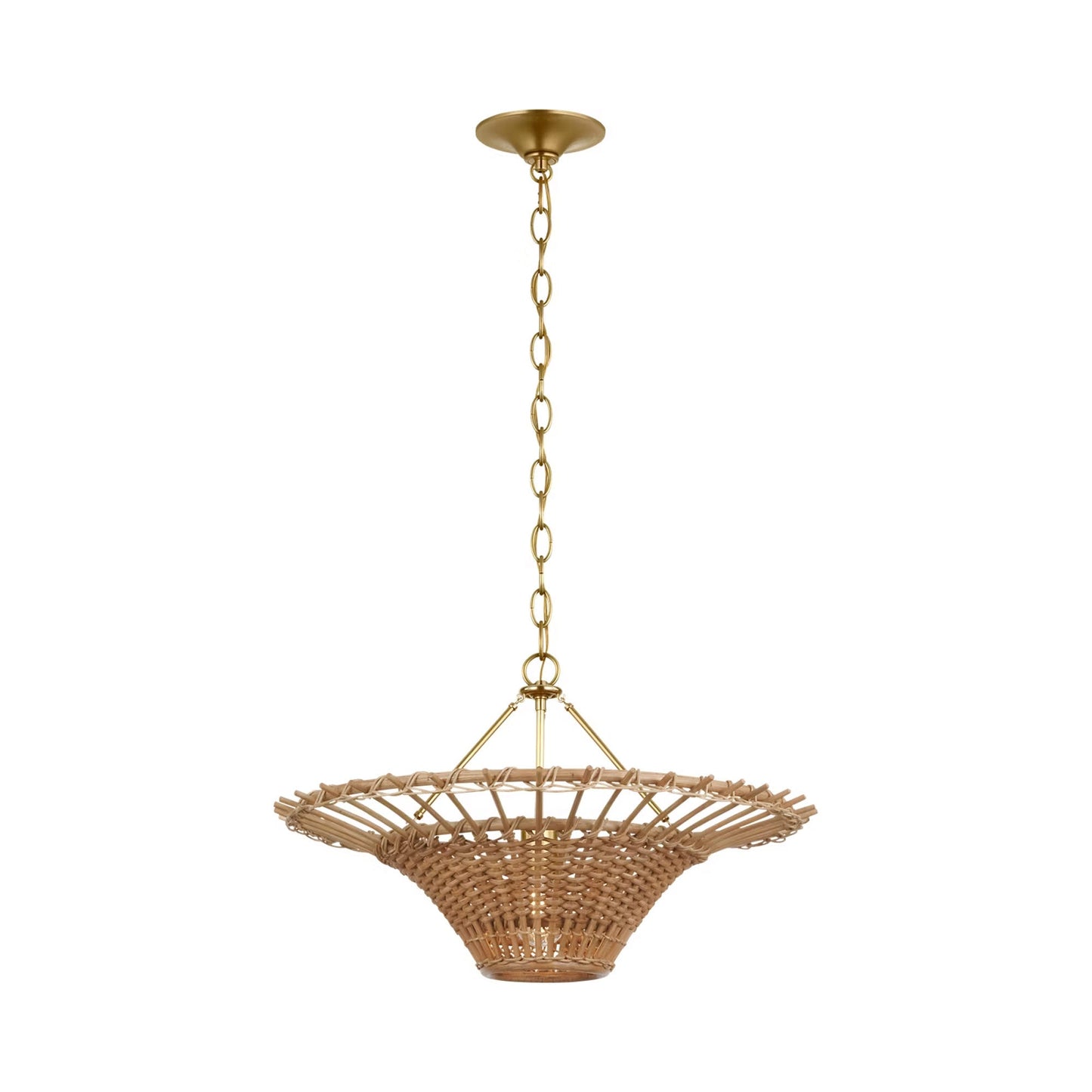 Elona Chandelier in Natural Wicker (24-Inch).