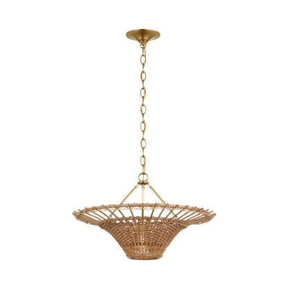 Elona Chandelier in Natural Wicker (24-Inch).