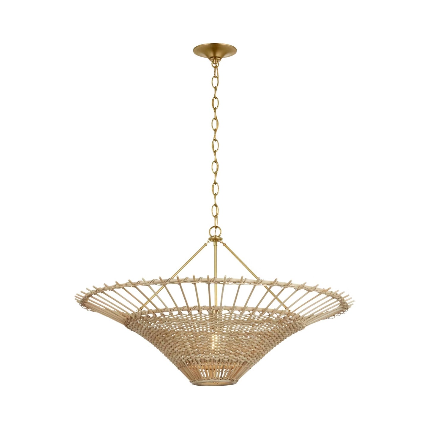 Elona Chandelier in Blonde Wicker (36-Inch).