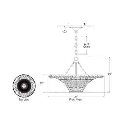 Elona Chandelier - line drawing.
