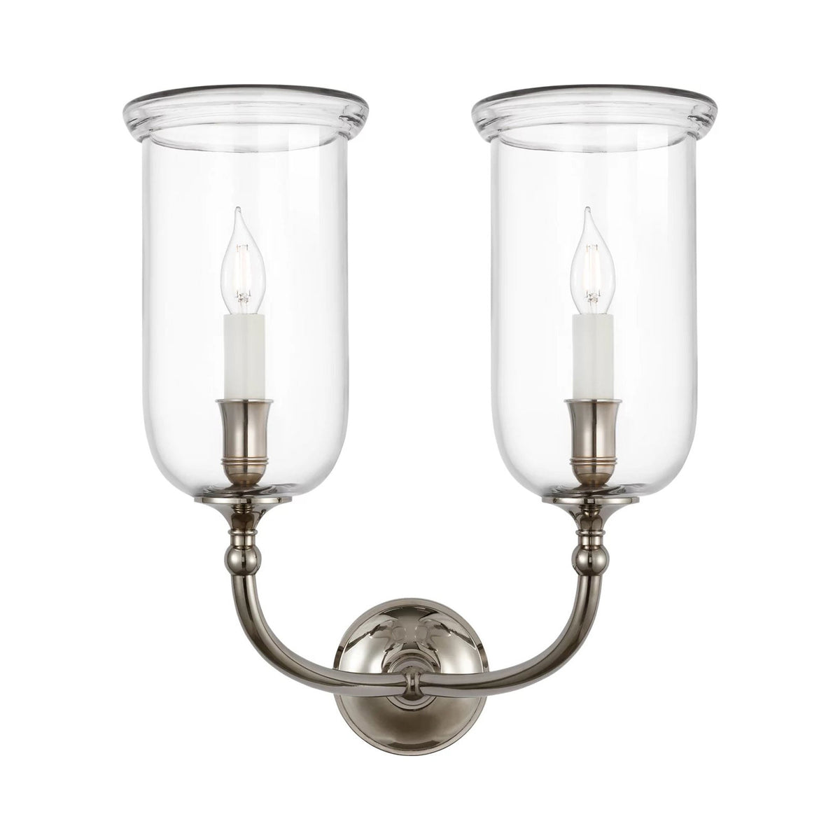 Embers Hurricane Wall Light in Butler's Silver.