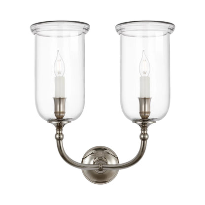Embers Hurricane Wall Light in Butler's Silver.