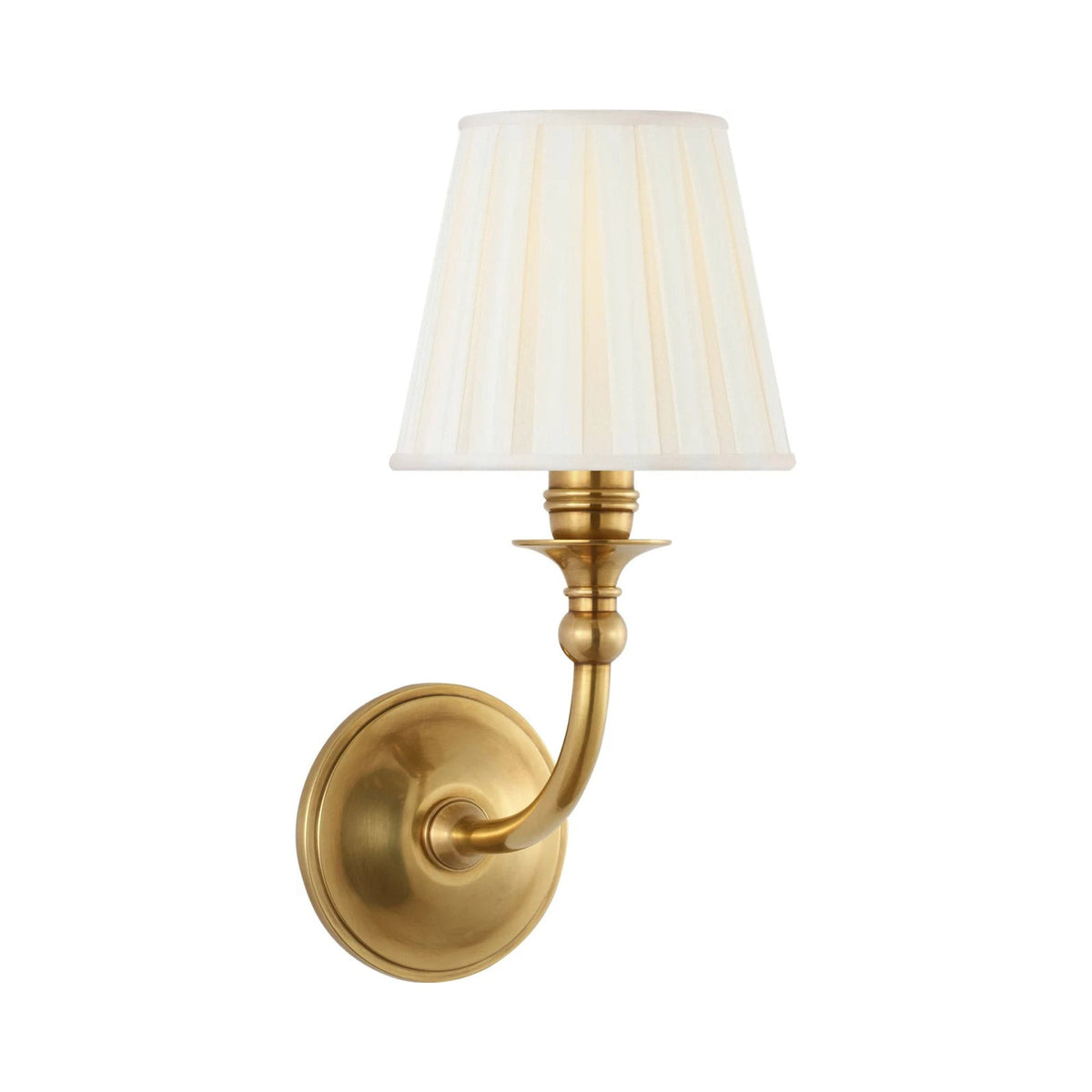 Embers Single Wall Light in Natural Brass.