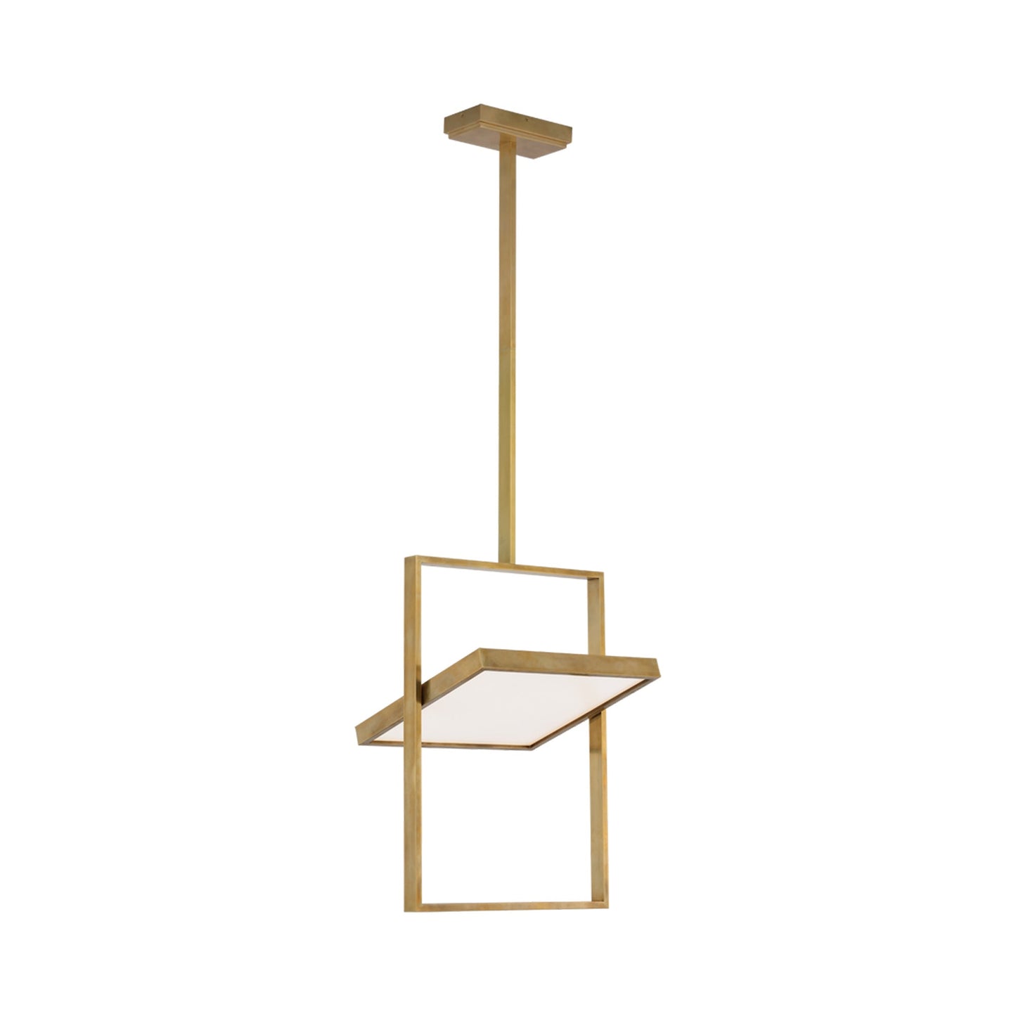 Entoure LED Pendant Light in Hand-Rubbed Antique Brass.