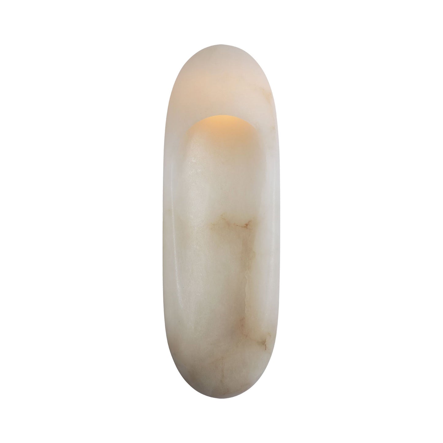 Esculpa LED Wall Light in Alabaster/Antique-Burnished Brass.