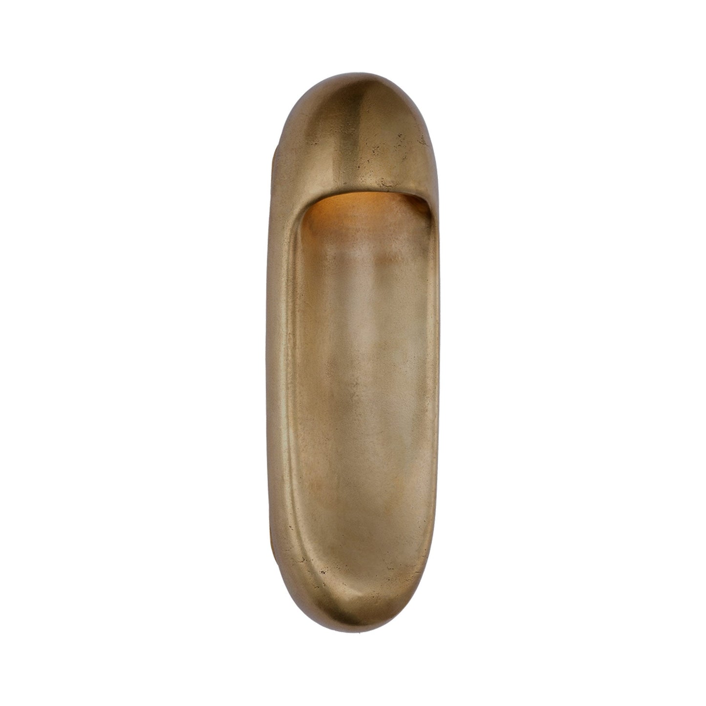 Esculpa Outdoor LED Wall Light in Museum Brass.