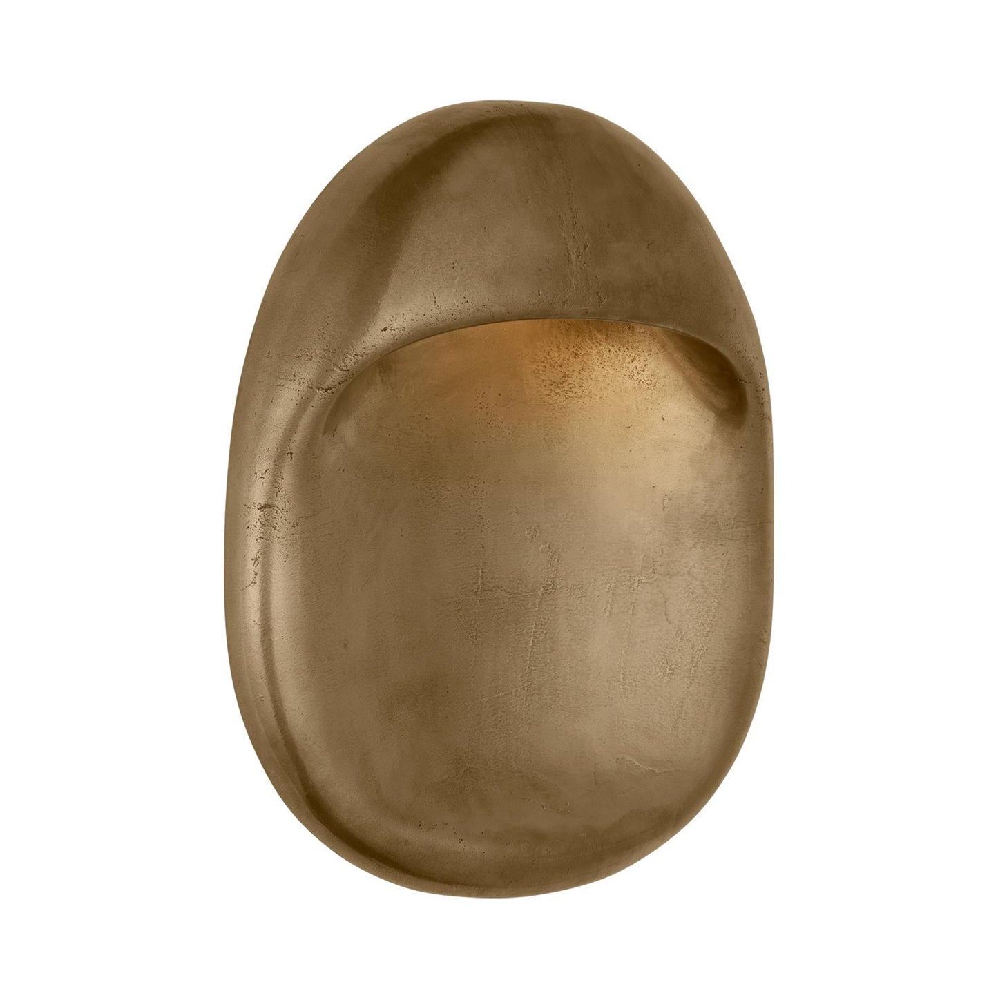 Esculpa Rounded Outdoor LED Wall Light in Museum Brass.