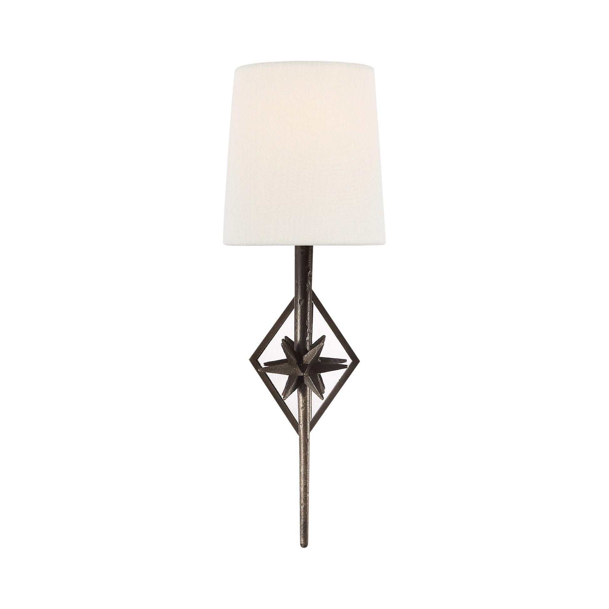 Etoile Wall Light in Aged Iron/Linen.