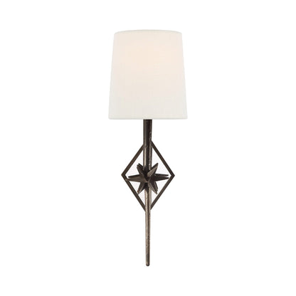 Etoile Wall Light in Aged Iron/Linen.