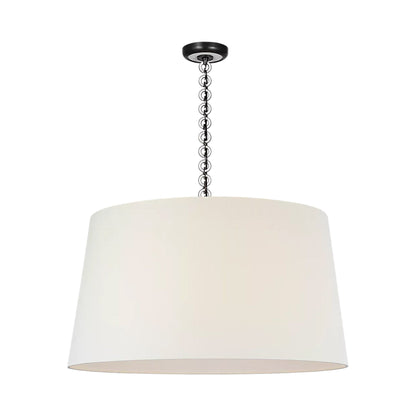 Evelyn Pendant Light in Bronze and White Oak/Linen.