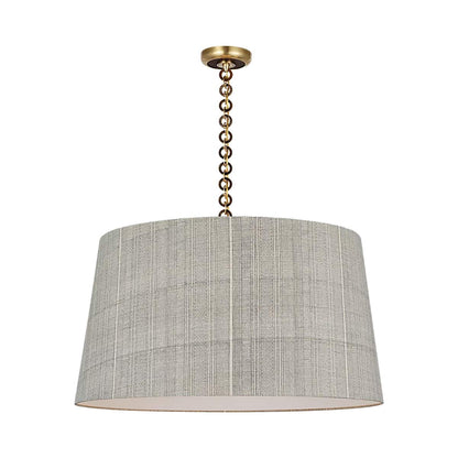 Evelyn Pendant Light in Hand-Rubbed Antique Brass and Natural Oak/Natural Mohave.