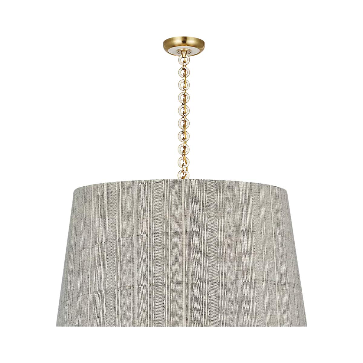 Evelyn Pendant Light in Hand-Rubbed Antique Brass and White Oak/Natural Mohave.