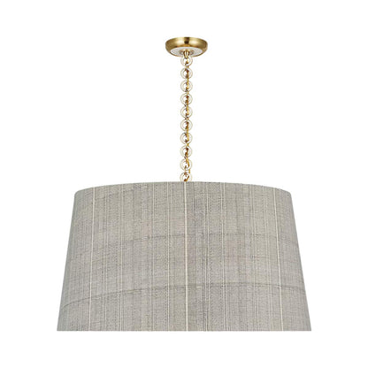 Evelyn Pendant Light in Hand-Rubbed Antique Brass and White Oak/Natural Mohave.
