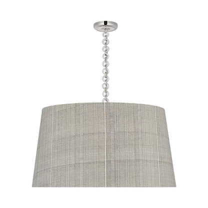 Evelyn Pendant Light in Polished Nickel and White Oak/Natural Mohave.