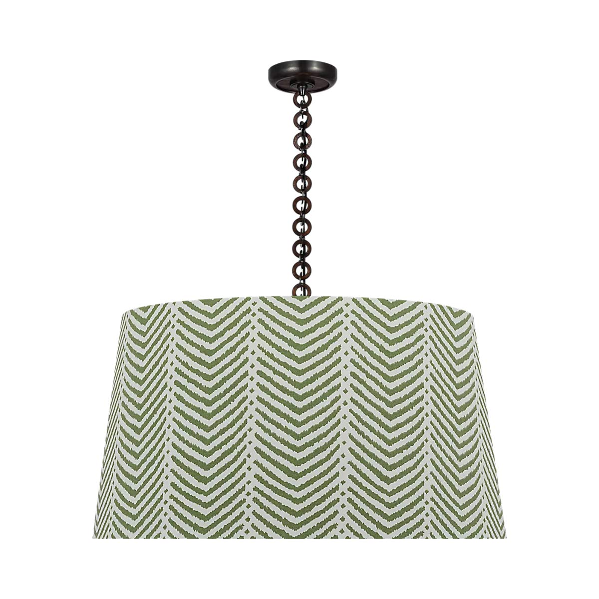 Evelyn Pendant Light in Bronze and Natural Oak/Verde La Jolla.