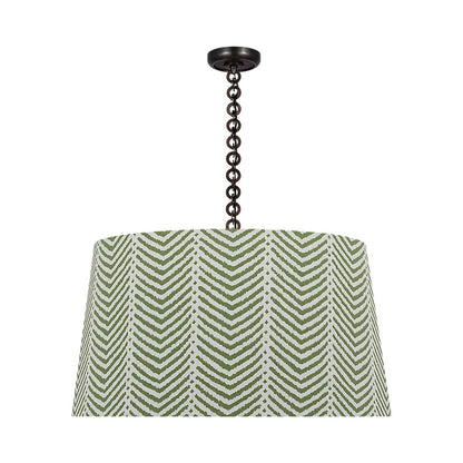 Evelyn Pendant Light in Bronze and Natural Oak/Verde La Jolla.