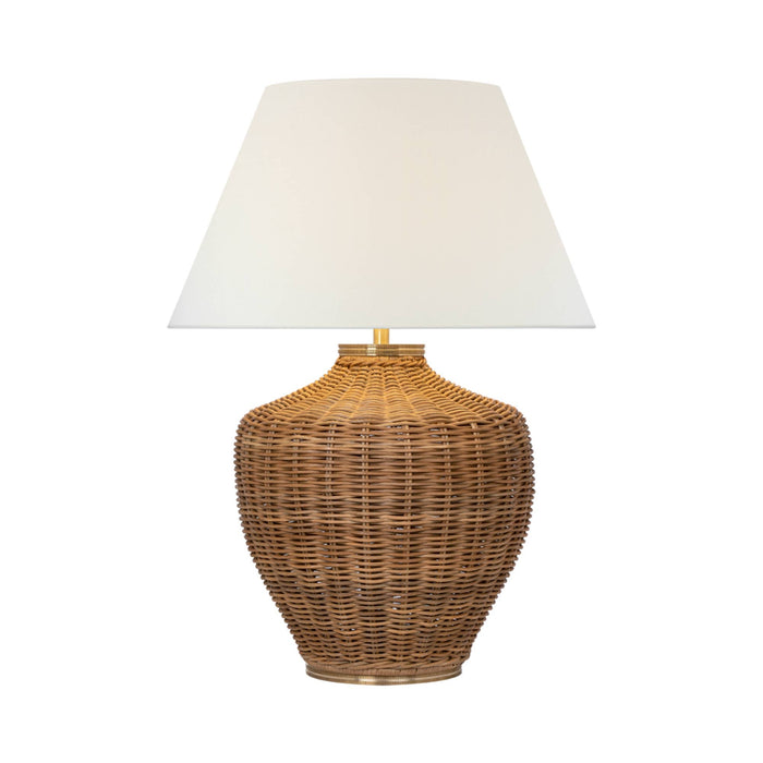 Evie Table Lamp in Natural Wicker.