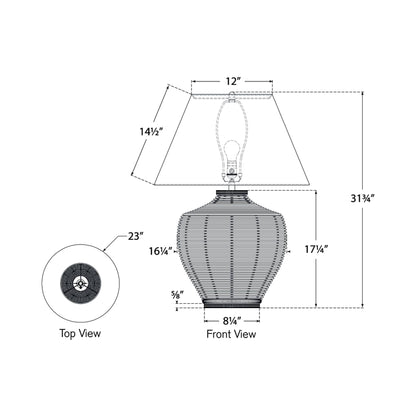 Evie Table Lamp - line drawing.